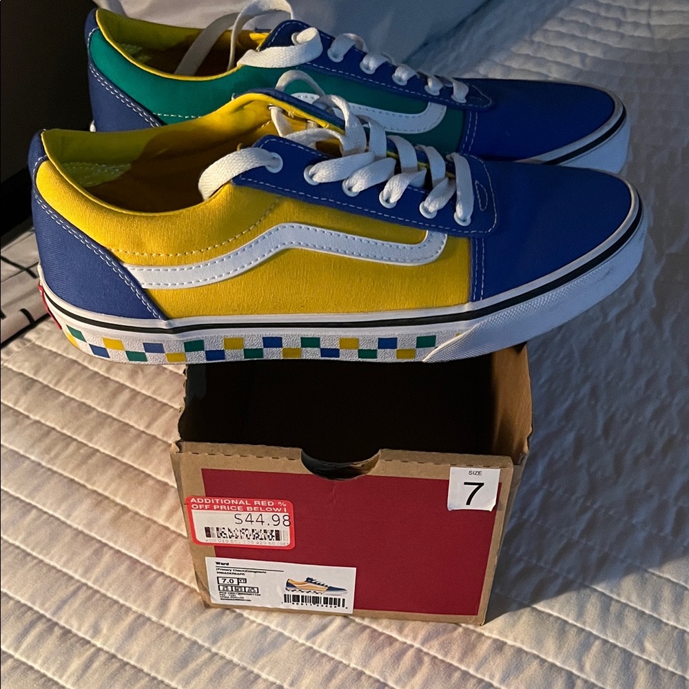 Vans Kids Multicolor Sneakers - Blue, Yellow, Green